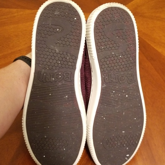 Born red suede lace up sneaker zipper plaid sole - Picture 5 of 8